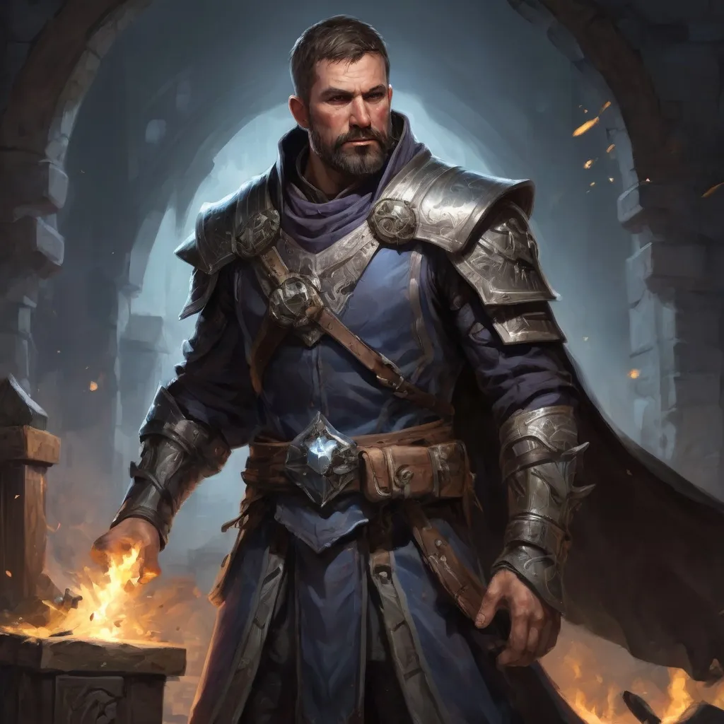 Prompt: (torso) Male stocky large 38-year old battle-mage with short hair and beard, engaged in combat casting an magical arcane-spell, villiage under siege at night, in movement, pathfinder, d&d setting, realistic, enhanced shadow quality, colorful