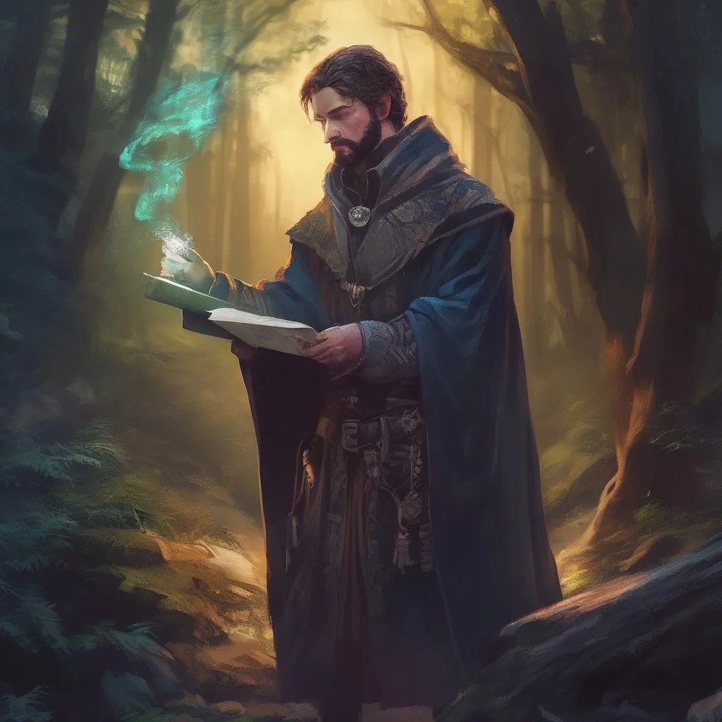 Prompt: (Full body) male large austrian sorcerer with short-cut hair and beard, casting a magical spell, outside of a forest at night, cloak, pathfinder, d&d setting, in a realistic digital art style