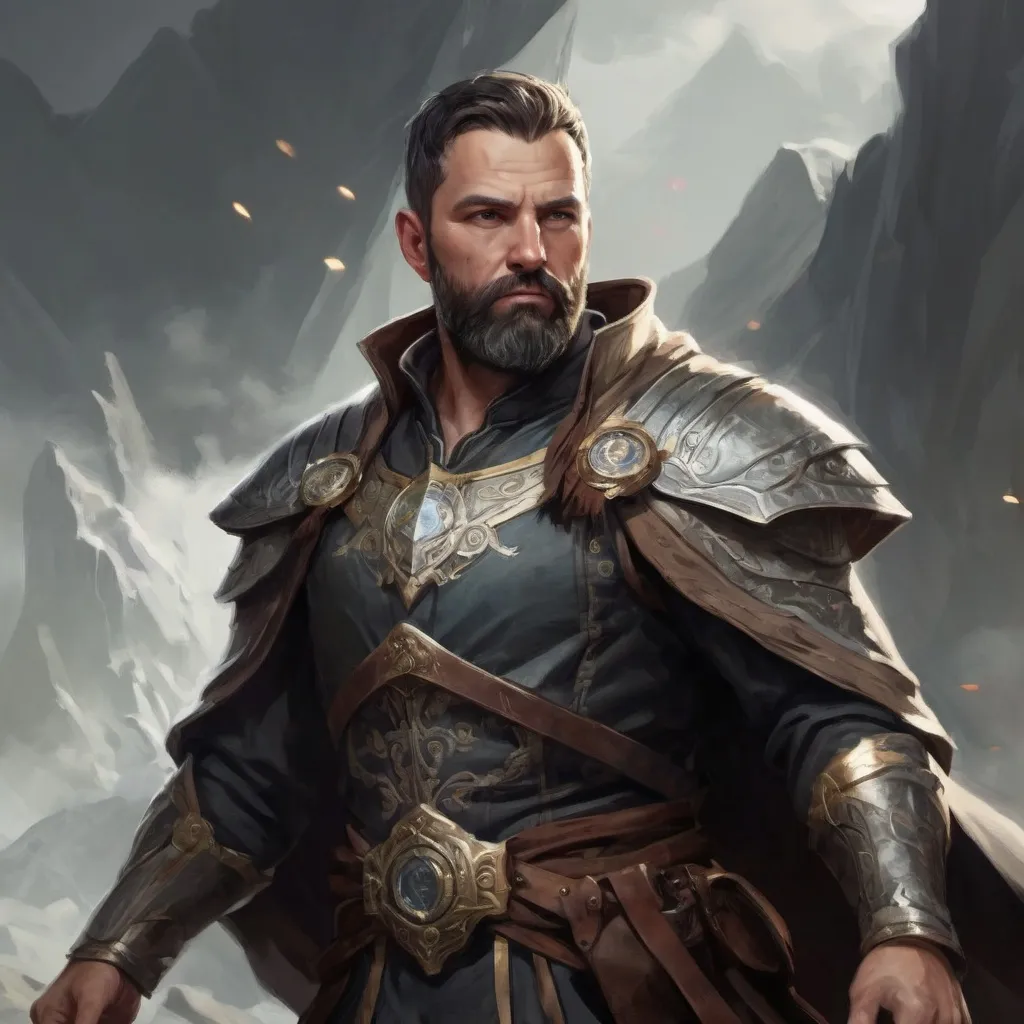 Prompt: (torso) Male stocky large fit 37-year old  royal noble Archmage with short-cut hair and beard, casting a magic-ray out of hands in a windy path, pathfinder, d&d setting, in a realistic high quality digital art style, enhanced shadow quality