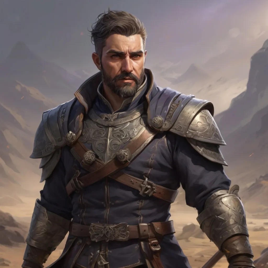 Prompt: Male stocky heavy-set Chilean royal magus with short-cut hair and beard, casting spell on a windy battlefield, pathfinder, d&d setting, in a realistic high quality digital art style, enhanced shadow quality