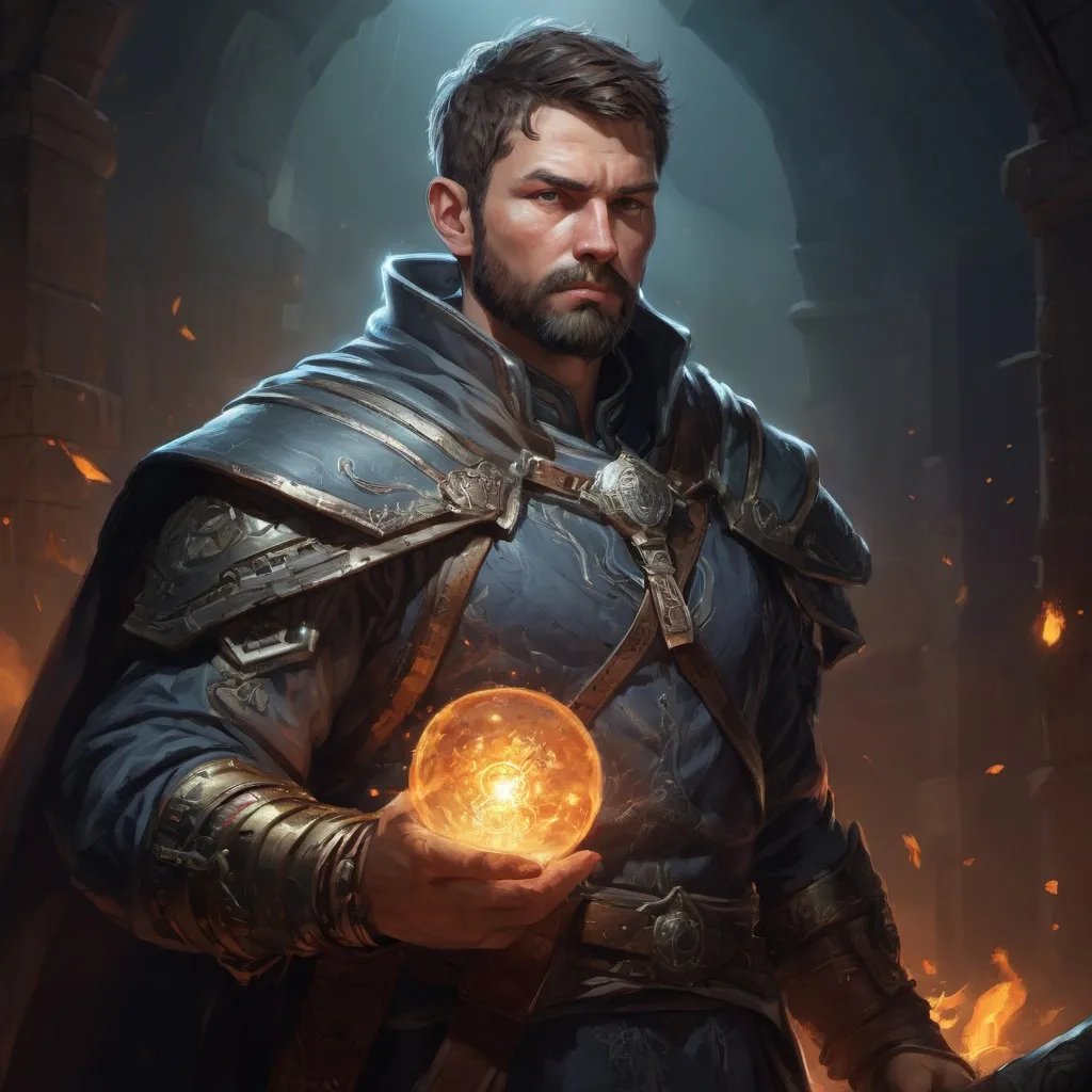 Prompt: Male stocky large mature Russian fighter with short-cut hair and beard, exploring a dark astral magical dungeon in combat, pathfinder, d&d setting, in a realistic high quality digital art style, enhanced shadow quality, colorful