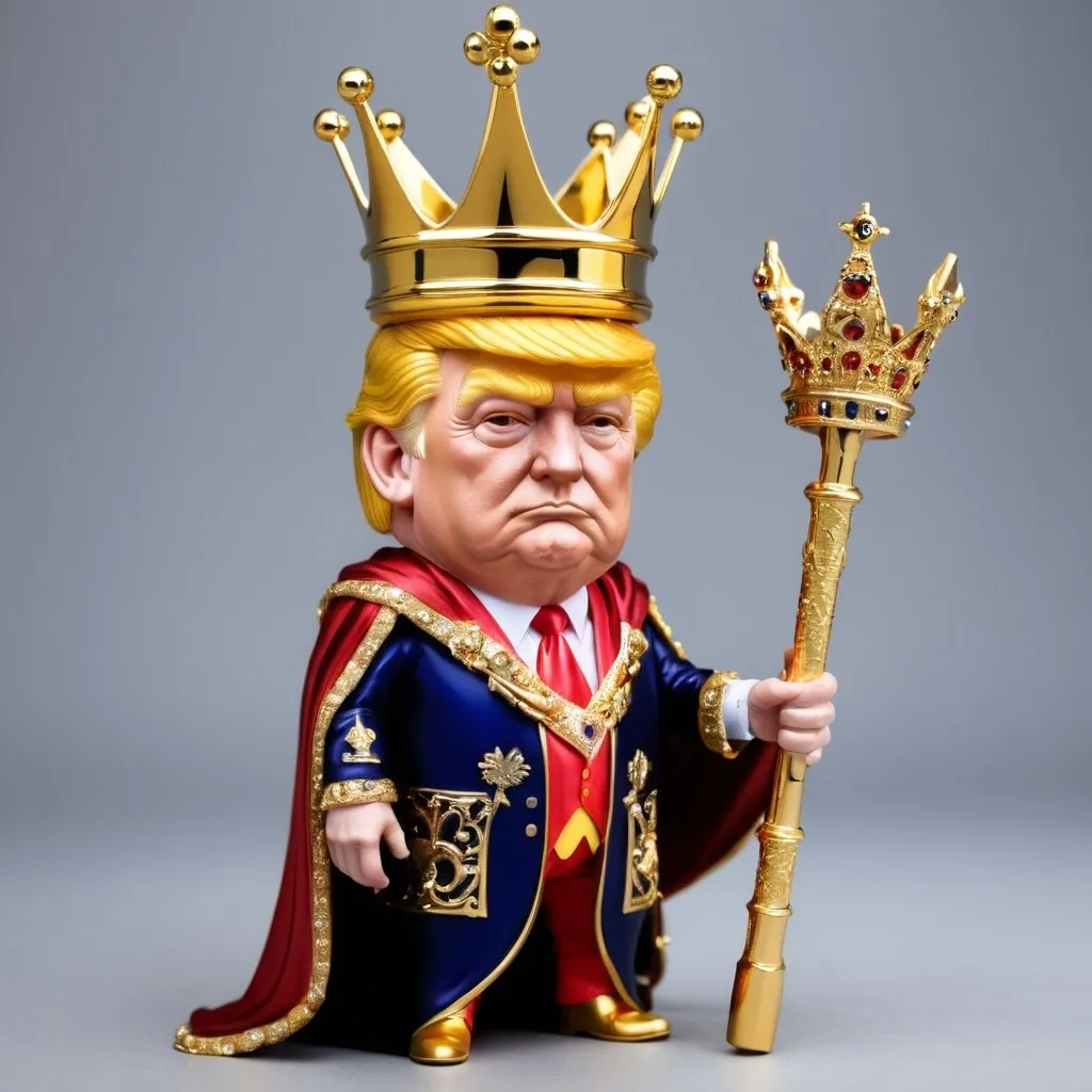 Prompt: imperial trump with sceptre and crown golden