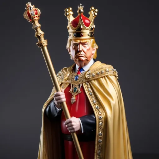 Prompt: imperial trump with sceptre and crown golden