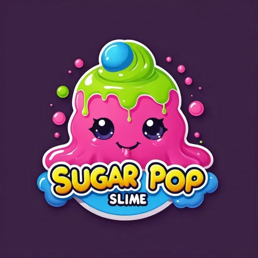 Prompt: A logo for a new kids brand called sugar pop slime
