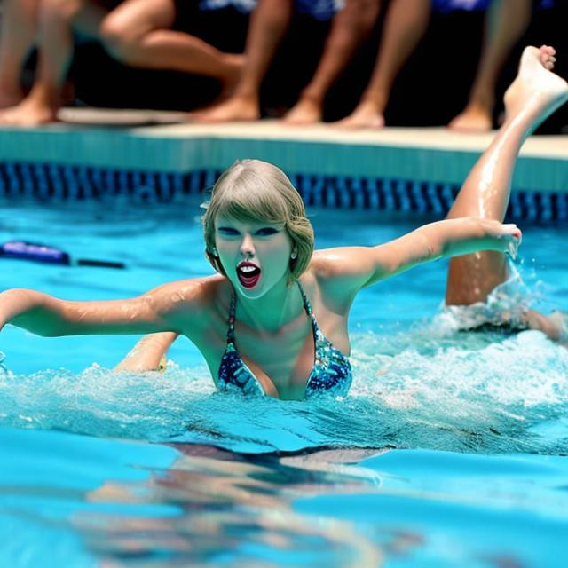 Prompt: Taylor swift getting railed, swimming 