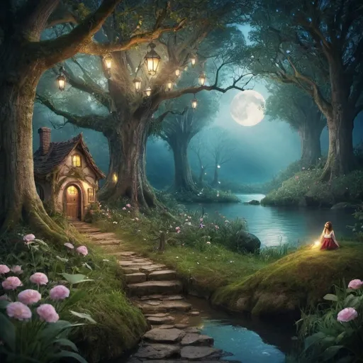 Prompt: Create a picture of an enchanted scene



