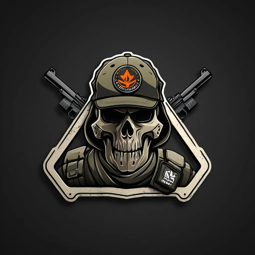 Prompt: The image reference shows is my logo  for my Tactical Shop and i want you to put background design on it and make sure don't make a changes of my logo just put a background design