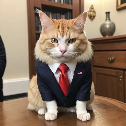 Prompt: Cat as Donald Trump

