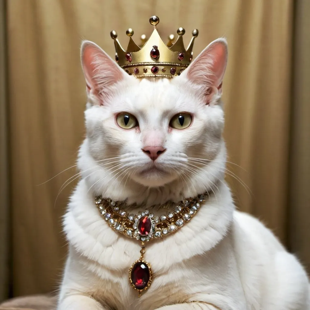 Prompt: Cat as a queen post 
