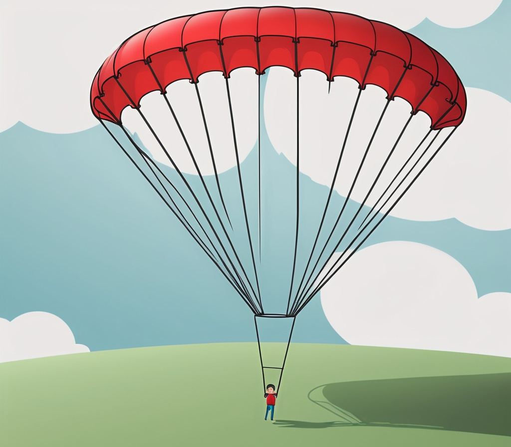 Prompt: Create a BRIGHT red parachute

