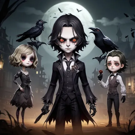 Prompt: identity v, The Nightmare, crow, orpheus