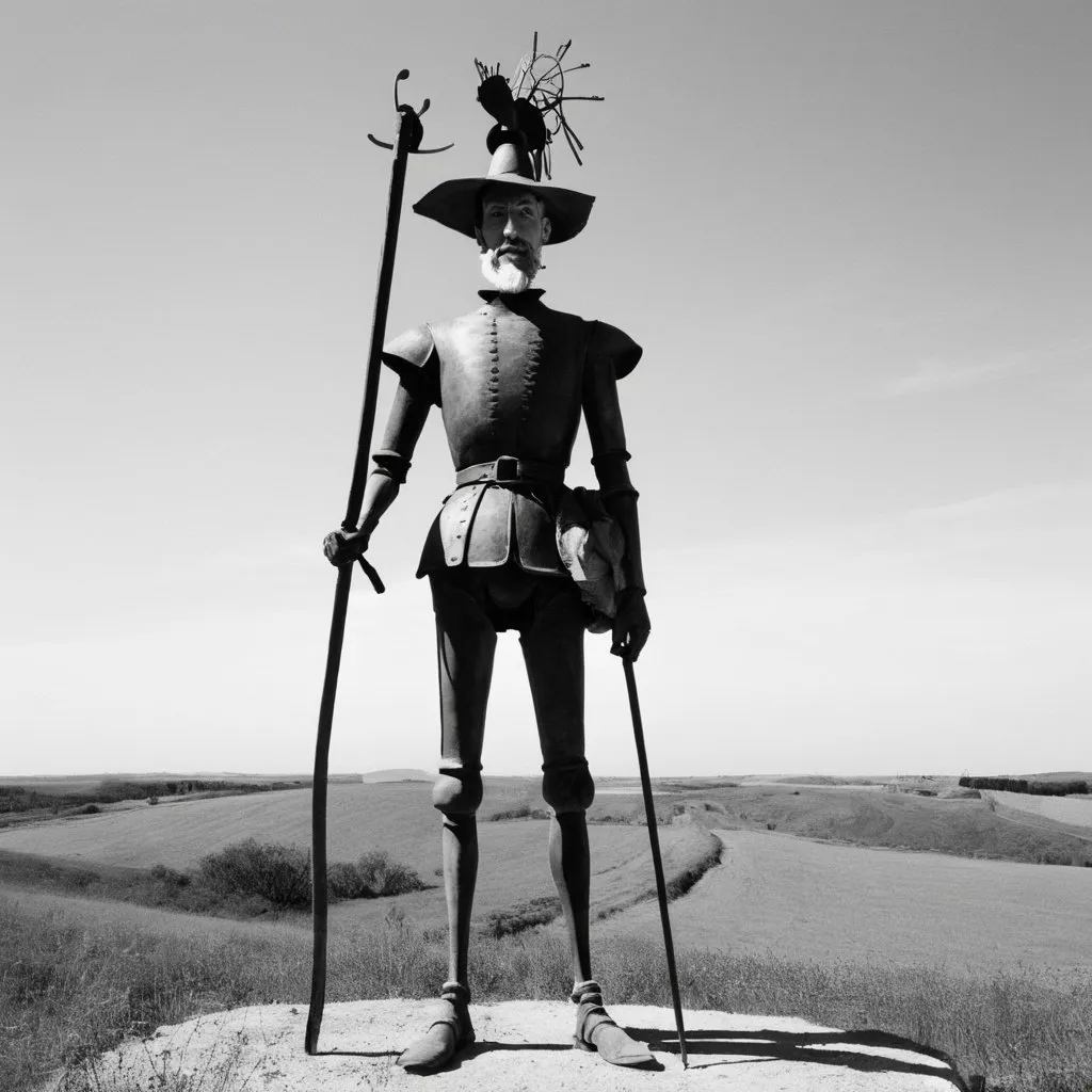 Prompt: apply styles WILHELM SASNAL don quixote 