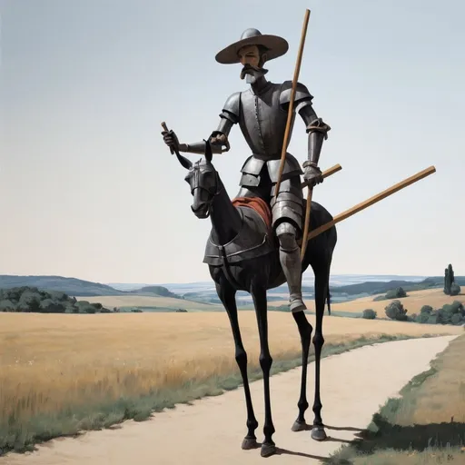 Prompt: apply styles WILHELM SASNAL don quixote 