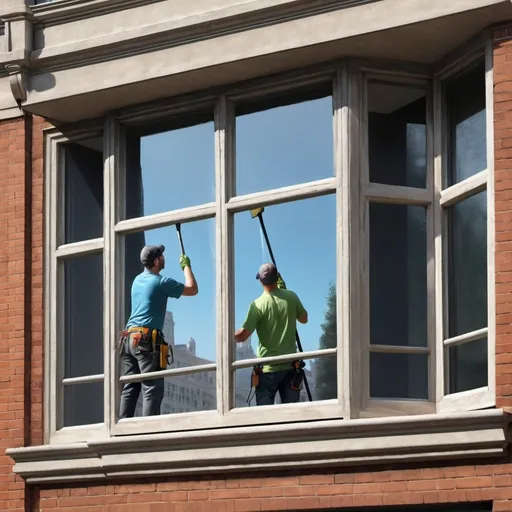 Prompt: hyper realistic window cleaning
