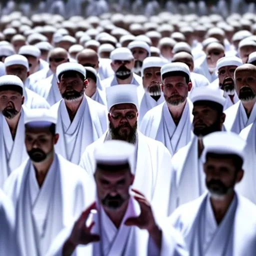 Prompt: 144,000 men in white robes
