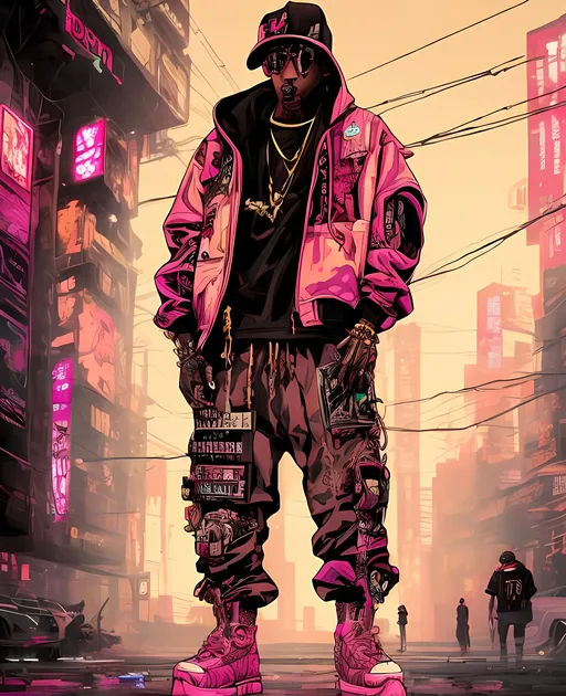 Prompt: trill art hip hop  cyberpunk