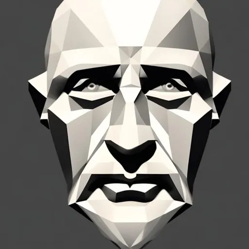 Prompt: old man's face created using geometric shapes