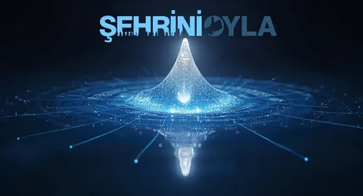 Prompt: Blue-white data rays spread from the logo across the entire map, connecting all cities.
