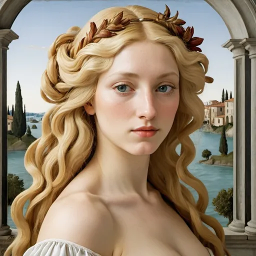 Prompt: brought sexi blonde to life with unparalleled skill and attention to detail. Botticelli style