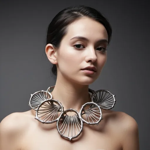 Prompt: jewellry inspiration from 3d forms organic from nature
 
