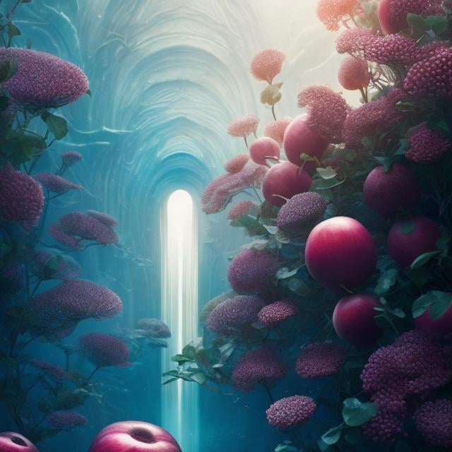 Prompt: Gösta Adrian-Nilsson, Kate Greenaway, Surreal, mysterious, strange, fantastic, fantasy, Sci-fi fantasy, anime, the bottom of the pomegranate, the calling plant, the corpse of a dream, the memory camera, hyper detailed masterpiece high resolution definition quality depth of field cinematic experience realistic 