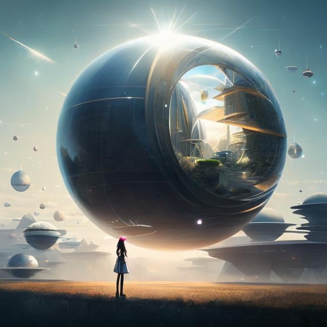 Prompt: A E Marty, Jean Lambert-Rucki, Surreal, mysterious, bizarre, fantastical, fantasy, Sci-fi, Japanese anime, mathematical formula universe, geometric buildings, beautiful girl in perspective, perspective drawings and blueprints, floating spheres, detailed masterpiece 