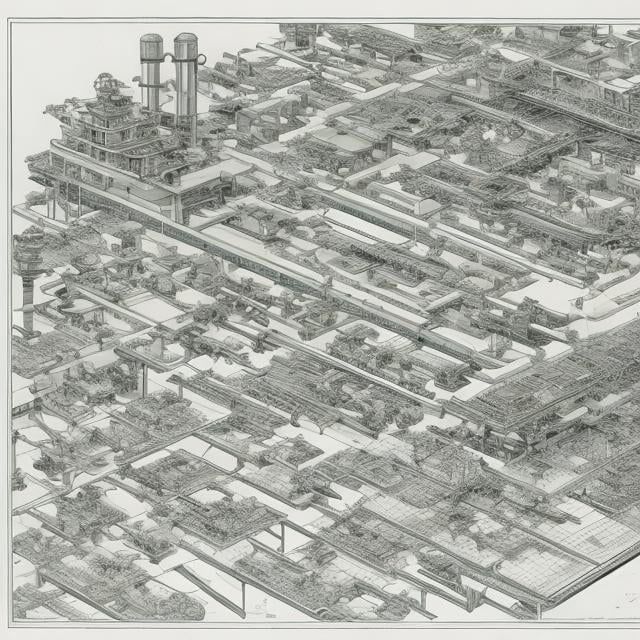 Prompt: Kiyotaka Haimura, Kenji Tsuruta, Hiroshi Masumura, Katsuhiro Otomo, Katsuya Terada, Surreal, mysterious, bizarre, fantastical, fantasy, Sci-fi, Japanese anime, world of automata, floor plan, parts diagram, exploded view, screw-type spring-type contraption, rewinding time, compressing space, repairman girl, beautiful perfect voluminous body, close up in picture, hyper detailed masterpiece high resolution definition quality depth of field cinematic lighting realistic 