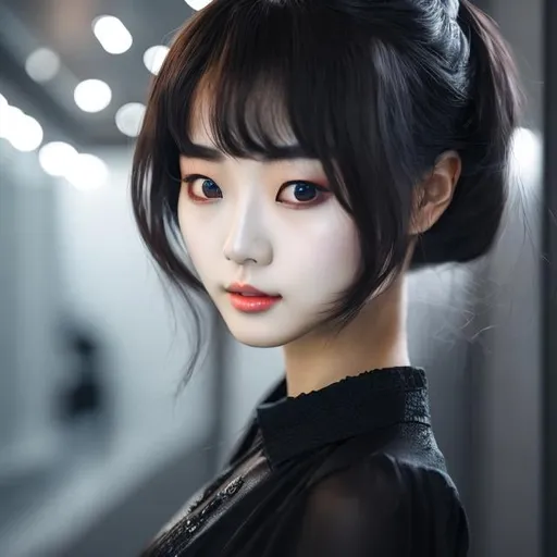 Prompt: KIM JAE JUN, Yukari Higa, Surreal, mysterious, strange, fantastical, fantasy, Sci-fi, Japanese anime, the other side of dystopia, the ark has not come yet, miniskirt beautiful girl, perfect voluminous body, detailed masterpiece 