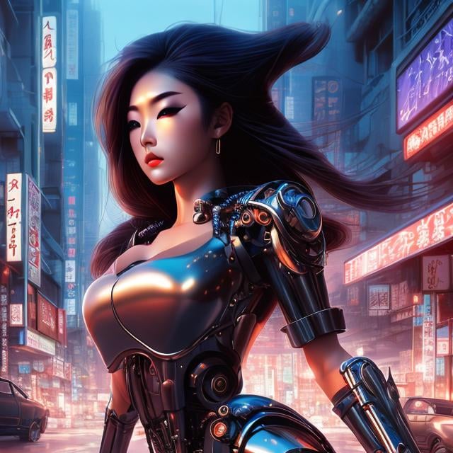 Prompt: Naoyuki Katoh, Masamune Shirow, Keith Parkinson, Surreal, mysterious, strange, fantastical, fantasy, Sci-fi, Japanese anime, ballet mechanic, miniskirt beautiful girl, perfect voluminous body, mechanical dream, urban tsunami, detailed masterpiece perspectives cinematic lighting 