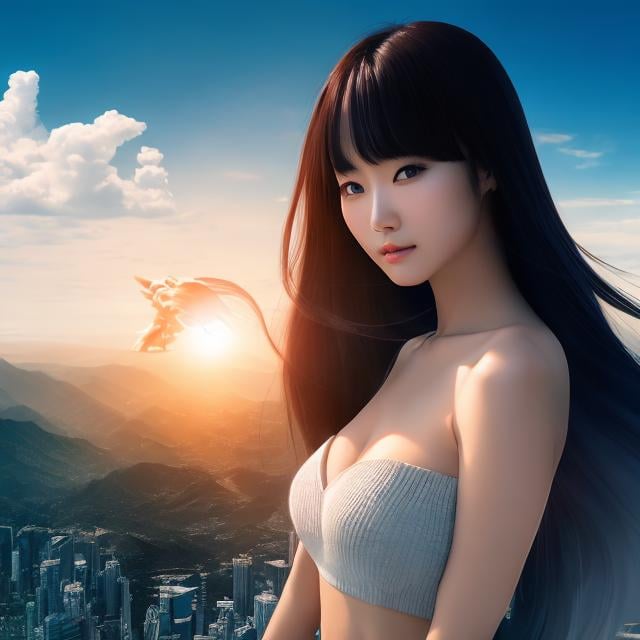 Prompt: Artsiom Albach, Keiko Takemiya, Surreal, mysterious, strange, fantastical, fantasy, Sci-fi, Japanese anime, diagonally above the horizon, screw type perpetual motion machine, Runge-Kutta method, miniskirt beautiful girl, perfect voluminous body, detailed masterpiece cinematic lighting 