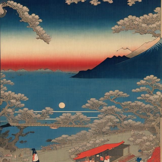 Prompt: Katsushika Hokusai Hiroshige Kawase Hasui katsuhiro Otomo, Mechanical, Japanese Anime,  Surreal Mysterious Bizarre Fantastic Sci-Fi Fantasy, Beautiful Mechanic Girl, Miniskirt Short Hair, Boyish, Perfect Body, Repair Shop, Spherical Time Machine, Broken Under Repair, Alien Guest, detailed masterpiece