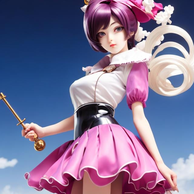 Prompt: Hirohiko Araki, Thomas Crane, Surreal, mysterious, strange, fantastical, fantasy, Sci-fi, Japanese anime, android miniskirt beautiful maid, short hair, boyish, perfect voluminous body Preparing tea, detailed masterpiece 