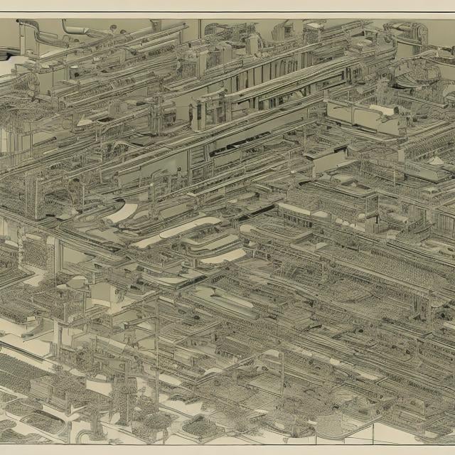 Prompt: Kiyotaka Haimura, Kenji Tsuruta, Hiroshi Masumura, Katsuhiro Otomo, Katsuya Terada, Surreal, mysterious, bizarre, fantastical, fantasy, Sci-fi, Japanese anime, world of automata, floor plan, parts diagram, exploded view, screw-type spring-type contraption, rewinding time, compressing space, repairman girl, beautiful perfect voluminous body, hyper detailed masterpiece high resolution definition quality depth of field cinematic lighting realistic 