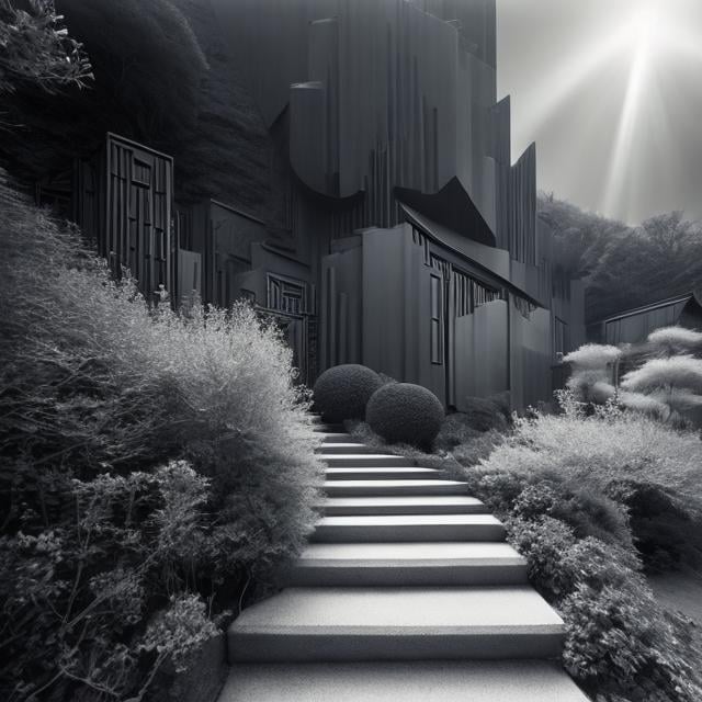 Prompt: Anne Anderson, Margaret Tarrant, Surreal, mysterious, bizarre, fantastical, fantasy, Sci-fi, Japanese anime, miniskirt beautiful girl architect, literary device called architecture, composition, phase, movement, geometry, continuity/discontinuity, the day is a staircase, art in the age of reproduction technology, the architect is a sea of ​​houses build a cathedral inside, detailed masterpiece depth of field cinematic lighting 