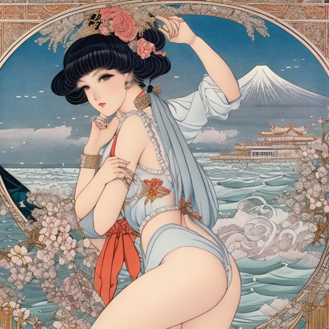 Prompt: George Barbier, Charles Doyle, John Jude Palencar, Walter Crane, Japanese anime, manga lines, observatory, astronomical girl with perfect body, specimen box, high tide, cafeteria, hyperdetailed high resolution high quality high definition masterpiece