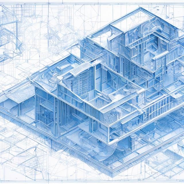 Prompt: Aya Nakahara, Vladimir Tatlin, Surreal, mysterious, strange, fantastical, fantasy, Sci-fi, Japanese anime, paradise blueprint, blueprint, miniskirt beautiful girl, perfect voluminous body, perspective view, cross-sectional view, perspective, architectural drawing, detailed masterpiece perspectives angles