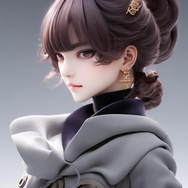 Prompt: Hirohiko Araki, Thomas Crane, Surreal, mysterious, strange, fantastical, fantasy, Sci-fi, Japanese anime, android miniskirt beautiful maid, short hair, boyish, perfect voluminous body Preparing tea, detailed masterpiece detailed hand drawing colour fine lines