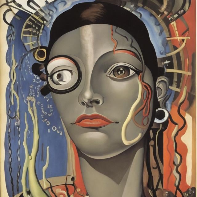 Prompt: Francis Picabia, Mabel Attwell, Surreal, mysterious, bizarre, fantastical, fantasy, Sci-fi, Japanese anime, theater of expression, Requiem, myth of life, drawbridge, boy and girl, roots and abstraction, clairvoyance of the soul, matter and memory, detailed masterpiece 