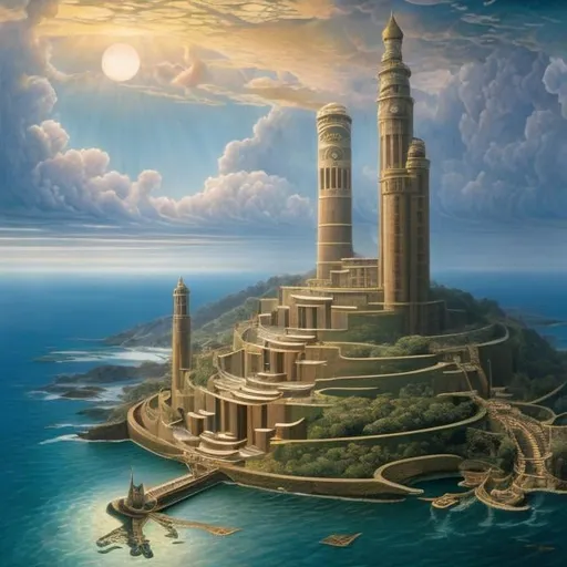 Prompt: Walter Crane, Vladimir Kush, Lebbeus Woods, Surreal, mysterious, strange, fantastical, fantasy, Sci-fi fantasy, anime, dream passage, beautiful girl perfect body, place where multiple pasts/presents/futures collide, bird pole or love square, tower, detailed masterpiece, high resolution definition quality, depth of field cinematic lighting 