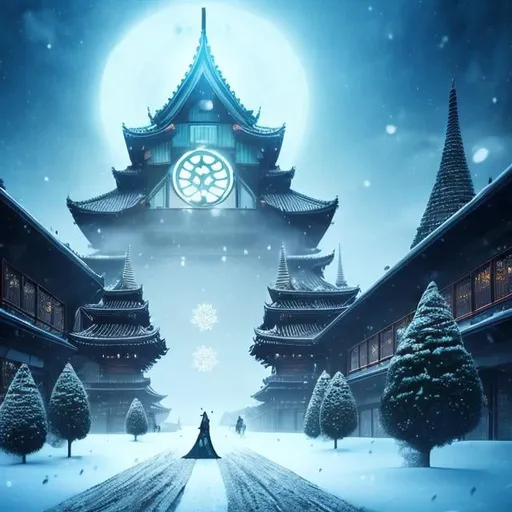 Prompt: Sulamith Wülfing, TRAN NGUYEN, Surreal, mysterious, strange, fantastical, fantasy, Sci-fi, Japanese anime, fairy tales ♾️ Symmetry with snowflakes, beautiful pi, seeing the scenery in numbers, expressing art in mathematics, detailed hand drawings colour masterpiece sharp focus cinematic lighting perspectives 