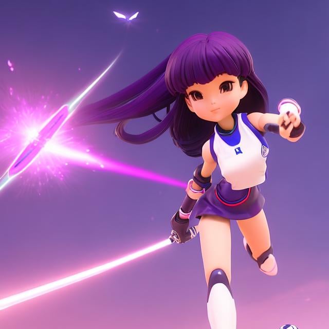 Prompt: Kotomi Aoki, Kurt Busiek, Surreal, mysterious, bizarre, fantastical, fantasy, Sci-fi, Japanese anime, a short-haired sports girl in gym clothes who scores a goal with a strong shot against the robot team in a soccer match.Perfect body.The winner is decided.The opponent's robot goalie breaks down.The audience is overjoyed.Dynamic, detailed masterpiece 