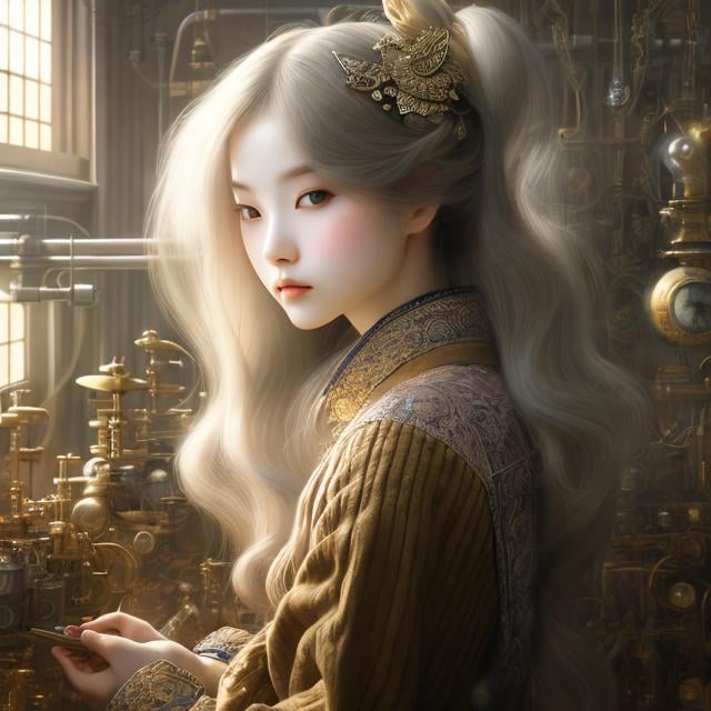 Prompt: August Malmstrom, Yoshitaka Amano, Surreal, mysterious, strange, fantastical, fantasy, Sci-fi, Japanese anime, miniskirt beautiful girl in a toy factory, perfect voluminous body, detailed masterpiece 