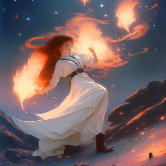 Prompt: A E Marty, Anne Anderson, Kenji Tsuruta, Jessie Willcox Smith, Charles Doyle, Surreal, mysterious, strange, fantastical, fantasy, sci-fi, Japanese anime, if it's not a fake of this world, I repeat doubt and rejection. I'm the only one who can extinguish your embers. I was born with hair similar to yours, and I silently comb the scenery of this life that continues to tangle in fine threads. Looking beyond the swaying soup I was combing, I look at the bird pecking at the flowers, and the profile is connected.If I'm ignored, I'll hurt you.I'm the umbrella that was left outside the door, detailed masterpiece, high resolution definition quality, depth of field cinematic lighting 