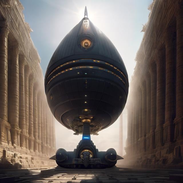 Prompt: Pierre Roy, Jim Burns, Surreal, mysterious, strange, fantastical, fantasy, Sci-fi, Japanese anime, ancient Roman spaceship, Piranesi's miniskirt beautiful girl, perfect voluminous body wide angles, detailed masterpiece 