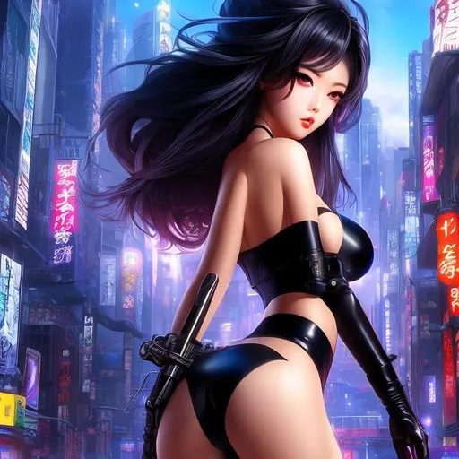 Prompt: Masamune Shirow, perfect voluminous beautiful body girl, surreal, mysterious, strange, fantastical, fantasy, sci-fi fantasy, the internet is the brain of the world, vibrant colors, masterpiece, sharp focus, best quality, depth of field, cinematic lighting, derailed high resolution definition quality masterpiece