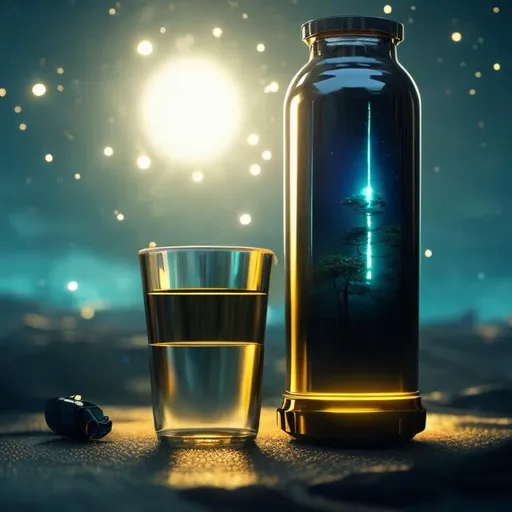 Prompt: Akseli Gallen-Kallela, Katsuhiro Otomo, Surreal, mysterious, strange, fantastical, fantasy, Sci-fi, Japanese anime, darkness in a glass bottle, optical lens and circuit blueprint, firefly hunting, detailed masterpiece perspectives cinematic lighting 