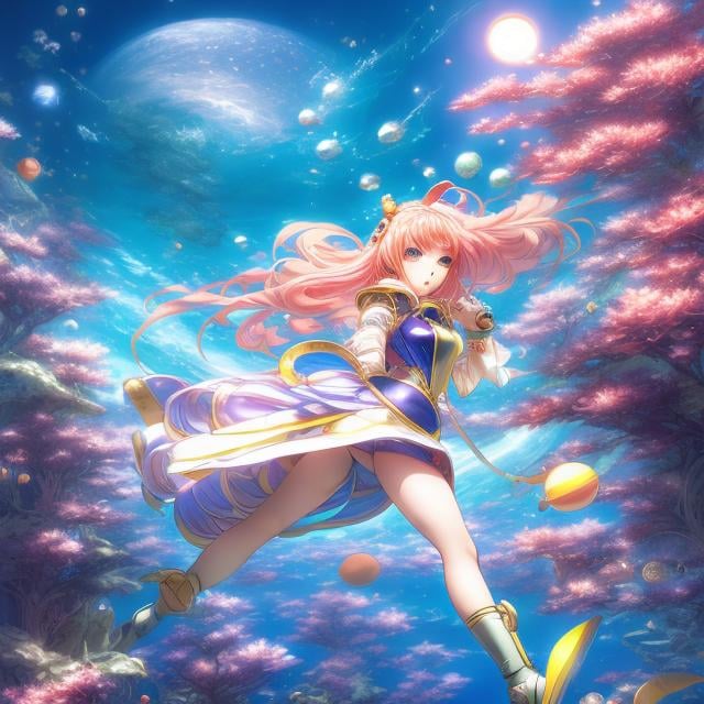 Prompt: masamune shirow, Japanese Anime, Surreal Mysterious Weird Fantastic Sci-fi Fantasy Fantasy Sinking Jupiter, a Girl, Space Observatory, Undersea Sundia, hyperdetailed high resolution high definition high quality masterpiece 