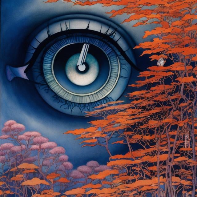 Prompt: Edmund Dulac, Masashi Kishimoto, Surreal, mysterious, strange, fantastical, fantasy, Sci-fi, Japanese anime, art is a misunderstanding Art Brut Look not only at paintings and sculptures, but also at theater, poetry, jazz, and all kinds of art. The eyes exist in a wild state. Perfect voluminous body, detailed masterpiece 