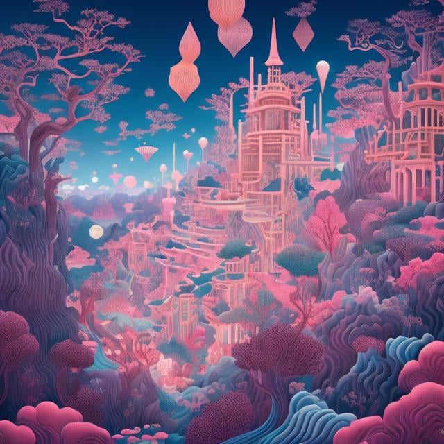 Prompt: Stephanie Pui-Mun Law, George Barbier, Surreal, mysterious, bizarre, fantastical, fantasy, Sci-fi, Japanese anime, Confucius's aerial acrobatics, design and construction of underground rock caverns, mineral gardens, hyper detailed masterpiece depth of field cinematic lighting 