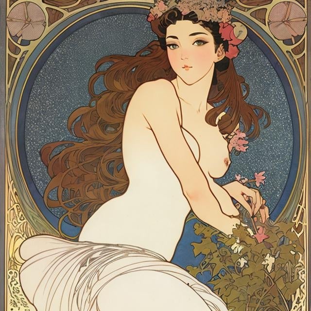 Prompt: George Barbier, Alphonse Mucha, Takeo Takei, Surreal, mysterious, strange, fantastical, fantasy, Sci-fi, Japanese anime, distant sail, futurist, miniskirt beautiful girl, perfect voluminous body, person in this world or in a box, detailed masterpiece 